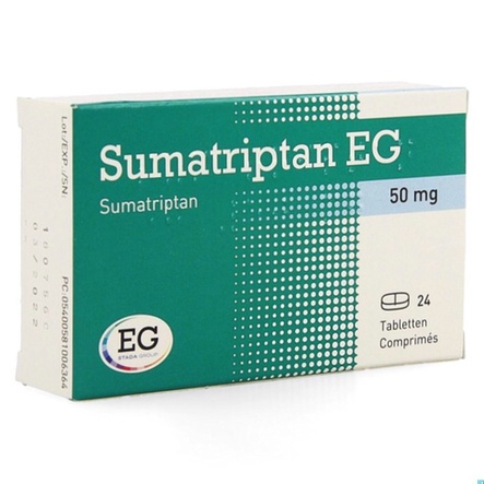 Acheter Sumatriptan en ligne – Illustration de comprimés de Sumatriptan et boîte